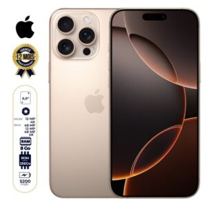 iPhone 16 Pro Max 256GB | A18 Pro, 6.9” Super Retina XDR, ProMotion 120Hz, Wi-Fi 7