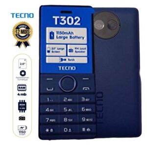 Tecno T302 Mobile Phone - 2" - 4MB/4MB RAM - 1150 mAh - Nano SIM - 12 Month Warranty