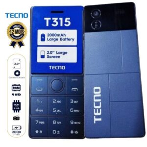 Tecno T315 Mobile Phone - 2" - 4MB/4MB RAM - 2000 mAh - Dual SIM - 12-Month Warranty